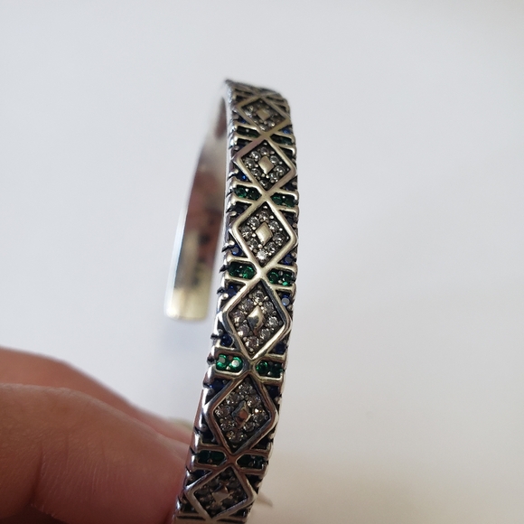 Cuff Bracelet for Women, Creative Design Sparkling Zircons, stamped S925 - Picture 8 of 11